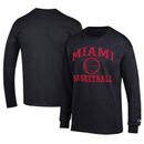 Men's Champion Black Miami University RedHawks Icon Logo Basketball Jersey Long Sleeve T-Shirt