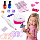 Kids Nail art Toys set nail polish beauty Sticker Pretend Play manicure Glitter