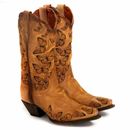 Women Mid Calf Butterfly Embroidered Cowgirl Cowboy Mid Calf Shoes Western Boots