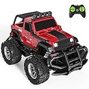 Tecnock Remote Control Cars for Toddlers, 2.4Ghz Off-Road Mini RC Car Trucks for 5 6 7 8 Years Old Boys, Durable Car Toy for Kids,Gift for Boys Girls,Red