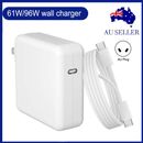 96W USB-C Power Adapter Charger 2M Type-C Cord for Apple Macbook Air Pro Laptop