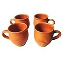 KSI Handcrafted Mitti Clay Tea Coffee Cup Mug Handmade Earthen Chai ke Cup Tea Cup Set of 4 (Tea Cup) 100 ml Each