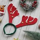 eCraftIndia Christmas Reindeer Antlers Headband - Deer Horn Hairband for Birthday, Christmas Party - Gift for Kids, Girls (Red, Green)