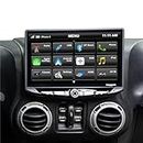 Stinger Jeep Wrangler JK Stereo Replacement 10" HD Touchscreen Radio with Android Auto, Apple CarPlay, Handsfree Bluetooth, GPS, Dual USB Includes All-in-one Dash Kit & Interface, 2007-2018 (STH10JK)