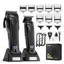 SUPRENT PRO Professional Hair Clippers for Men - High Torque Brushless Motor & DLC Coated Detachable Blade - Cordless Hair Trimmer Set for Barbers with Charging Base - Premium Gift Hair Clipper Kit