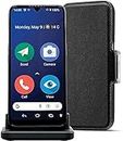 Doro 8200 Plus 4G Smartphone Débloqué Seniors - Téléphone Portable Résistant à l'eau - Triple Caméra 16MP - Écran 6.1" - Touche Assistance avec GPS - Etui - Socle Chargeur [vers. Française] (Blue)