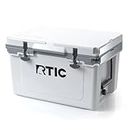 RTIC Ultra-Light 32 Quart Hard Cooler Insulated Portable Ice Chest Box for Beach, Drink, Beverage, Camping, Picnic, Fishing, Boat, Barbecue, 30% Lighter Than Rotomolded Coolers, White/Grey
