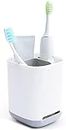 Ayxnzjsjm Vaso para cepillos de dientes, extraíble de plástico, organizador de cepillos de dientes eléctrico, antideslizante para familia, niños, gris claro