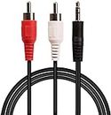 FEDUS 3.5 mm Jack Stereo Audio Male to 2 RCA Male Cable AV Audio Video Cable TV-Out Cable Speaker Amplifier Connect RCA Audio Video Cable TRS 3-Pole Male Plug to Dual RCA Male Plug 5M