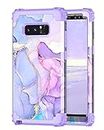 Hekodonk for Samsung Galaxy Note 8 Case,Heavy Duty Shockproof Protection Hard Plastic+Silicone Rubber Hybrid Protective Case for Samsung Galaxy Note 8 Purple Marble