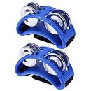 2PCS Foot Tambourine, Musical Instrument Percussion Pedal with Steel Jingle Bells for Drum & Guitar Playing