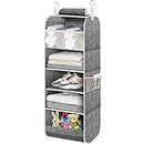 HMA PRO Hanging Storage Organizer (Heavy Duty) 5 Shelves. Collapsible Hanging Closet Shelves, Hanging Organizer for Closet, Camper and RV, Strong MDF Material on All Shelves. Bedroom Baby Clothes