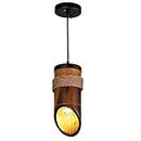 NAMSAR Modern Creative Wood Chandelier, Rattan Weave Chandelier with Wood Lampshade Farmhouse Pendant Light Fixture,Rustic Chandeliers for Living Room Dining Room Bedrooms,Adjustable Height