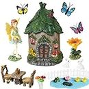 BangBangDa Miniature Fairy Garden Accessories Outdoor - Small Fairies Figurines Items Fairy House Table Chair Set Fairy Garden Fairies Kit for Kids Fairy Figures Mini Garden Ornaments