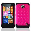 STORM BUY Nokia Lumia 635 Case, Premium Durable Hard&Soft Hybrid Gel Rhinestone Bling Armor Defender Case for Nokia Lumia 635 (Bling Pink)