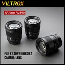 Viltrox 75mm F1.2 Auto Focus Large Aperture APS-C Lens for NikonZ SonyE Fuji XF
