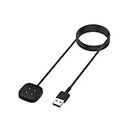 MASKED® USB Charger Cable for Fitbit Sense / Sense2/ Versa 3 / Versa 4 - Replacement USB Cable (Black)