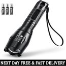 LED Torch Flashlight Police Military Bright High Power Waterproof, Zoom Tactical