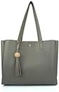 AESTHETIC HANDBAGS Women's Pu Leather Handbag | Ladies Shoulder Bag | Bag For Women (Pack Of 1, tote-Bba_grey)