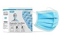 DALUCI Nonwoven Fabric Disposable 3Ply Surgical Face Mask (Blue, Without Valve, Pack of 100) for Unisex