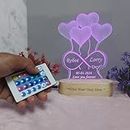 SHAYONA Personalized Multicolor With Remote Customize Acrylic 3D Illusion Night Light LED Lamp Gift For Birthday, Girlfriend, Boyfriend, Valentine Day, Anniversary-22Cm.