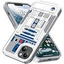 Candykisscase Case for iPhone 14 Plus, R2D2 Astromech Droid Robot Pattern Shock-Absorption Hard PC and Inner Silicone Hybrid Dual Layer Armor Defender Case for Apple iPhone 14 Plus 6.7 inch