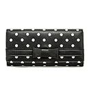 ROYAL FAIR Polka Dot Wallet, Ladies Purse, Vintage Womens Wallet with Bowtie, Cute Wallet for Girls, Card Case Money Organizer, Gift for her (Black with White Dots)