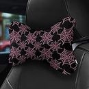 Bagea-Ka Halloween Spider Black Purple Spiderweb Pattern 2PCS Car Neck Pillow Memory Foam Head Rest Support Cushion for Travel Car Seat Reclining Gaming Office Chair
