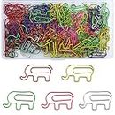 Vuzvuv 100Pcs Animal Shaped Paperclip Cute Elephant Paper Clips Assorted Colors Lovely Bookmark Clips for Kids Children Party Invitation Card Student Scrapbooks Notebook