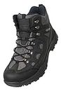 Mountain Warehouse Adventurer Mens Boots - IsoDry Waterproof & Breathable Shoes with Heel & Toe Bumpers - For Spring Summer, Walking & Hiking Black 8 UK