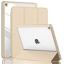 ToaPoia iPad 9th Generation Case 2021/iPad 8th Generation Case 2020 10.2 Inch with Pencil Holder, iPad 7th Gen 2019 Case with Clear Transparent Back, Auto Wake/Sleep Cover(Champagne Gold)