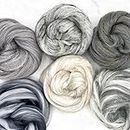 Revolution Fibers Zen Blend Collection | Luxurious Blends of Merino, Silk, Bamboo & Viscose | Base Crafting Fiber Blends for Spinning, Felting, Weaving & Tapestry (Shady Gray)