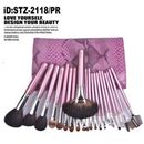 21 Makeup Brush Kit Set Storage Case Cosmetic Make Up Beauty Brushes Purple
