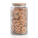 Galazzz 90 oz | 0.7 Gallon Large Cookie Jar, Glass Jar with Airtight Lid, Decorative Kitchen Canister with Bamboo Lids, Candy Jar | Glass Storage Air tight Glass 2600ml