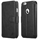 Techstudio Leather Flip Cover Flip Case Wallet Case for Apple iPhone 6 and iPhone 6s - 4.7" (Black)