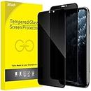 JETech Privacy Full Coverage Screen Protector for iPhone 11 Pro Max/XS Max 6.5-Inch, Anti-Spy Tempered Glass Film, Edge to Edge Protection Case-Friendly, 2-Pack