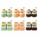 4 Square/Round Silicone Furniture Table Feet Covers Anti Slip Chair Leg Caps Pad