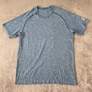 Lululemon T- Shirt Men Large Blue Metal Vent Tech Short Sleeve Perforated Active