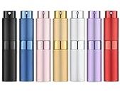 7PCS 8ml Travel Perfume Atomizer Refillable, Mini Cologne Spray Bottle Empty, Small Aftershave Sprayer for Liquid Dispenser