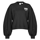 Pinko Women's Ceresole Knitted Sweatshirt Logo Birds Embroidery + Studs Henley Shirt, Z99_Black Limousine, S