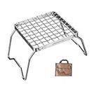 CAMPINGMOON Portable Folding Campfire Grill with Legs Stainless Steel MS-1011
