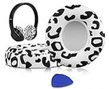 SoloWIT Earpads Cushions Replacement for Beats Solo 2 & Solo 3 Wireless On-Ear Headphones, Ear Pads with Soft Protein Leather, Added Thickness - (Snow Leopard)
