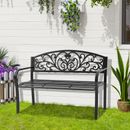 Steel Garden Bench for Outdoor Patio Bench for Lawn Deck Yard Porch Bronze