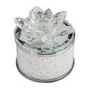 World Menagerie Round Lotus Storage Box, Frosted Clear Crystal & Metal Jewelry Storage - Beautiful Shimmering Organizer for Jewelry | Wayfair