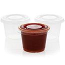 500-Pack 1 oz Plastic Portion Control Cups with Lids for Jello Shots Condiments