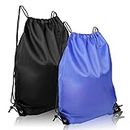 joyliveCY 2PCS Bags, PE Gym Bag, String Swimming Bag Trainer Bag Personalised Bag, Suitable for Sports, School, Travel and Various Other Activities (Blue Black)