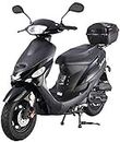 HHH New Upgraded 49cc/50cc Gas Street Legal Scooter Moped for Youth and Adults with Matching Trunk (Black)