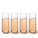 TOSSWARE Reserve 9oz Stemless Flute, Set of 24, Tritan Dishwasher Safe & Heat Resistant Unbreakable Plastic Champagne Glasses