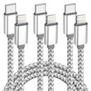 3pack USB C Fast Charger Cable 6ft PD Charging for iPhone 13/12/11 MFi Certified