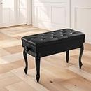 Alpha Piano Bench Stool Adjustable Height Keyboard Seat w/Storage Chair Curve